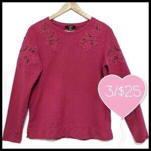 ⭐3/$25⭐ Dalia Floral Applique Pink Sweater